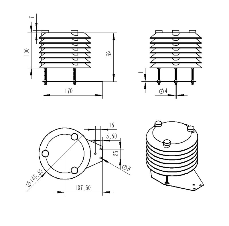 空气质量变送器产品尺寸图